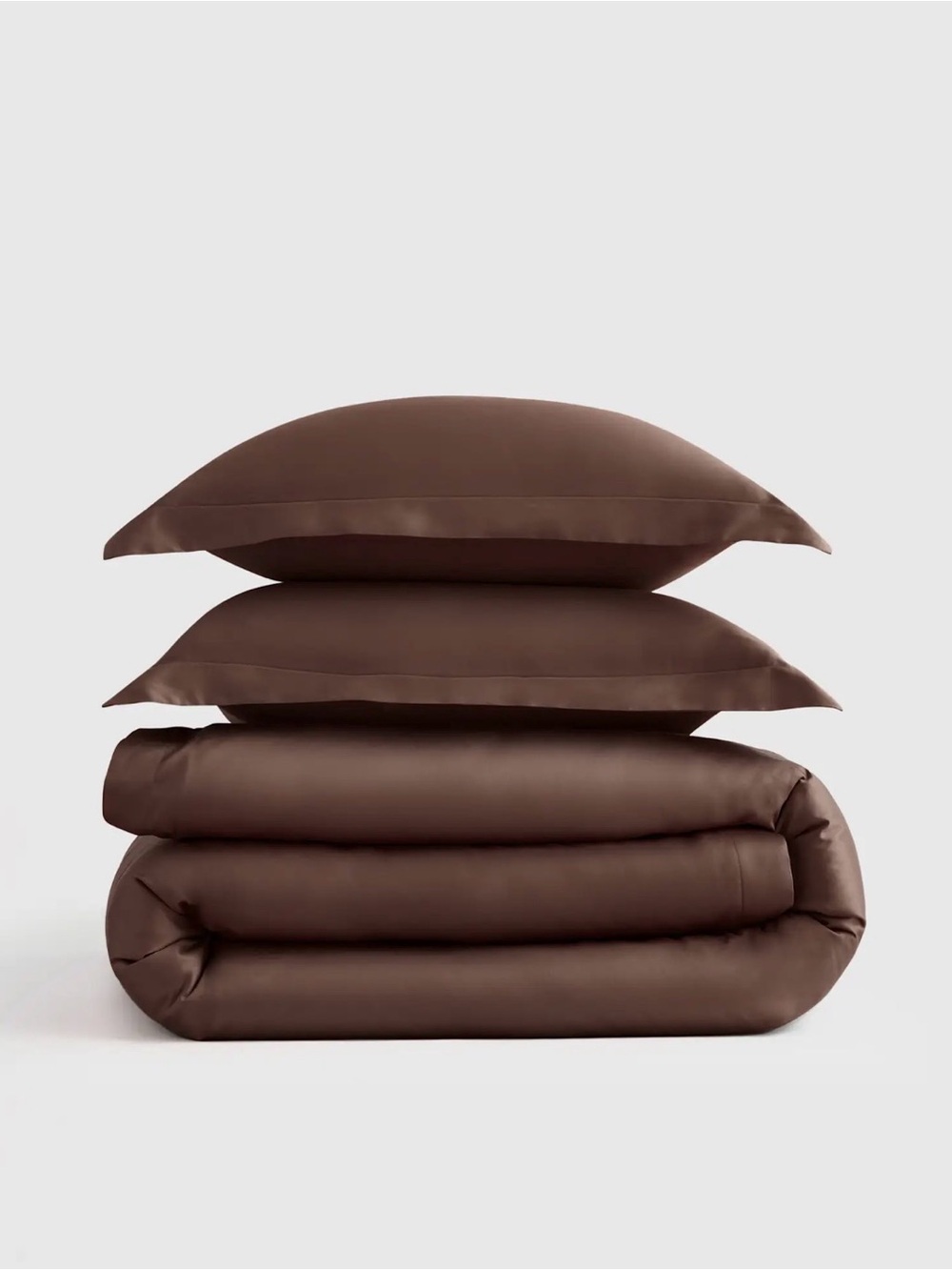 Quince 100% Giza Sateen Cotton Duvet Cover Set in Espresso